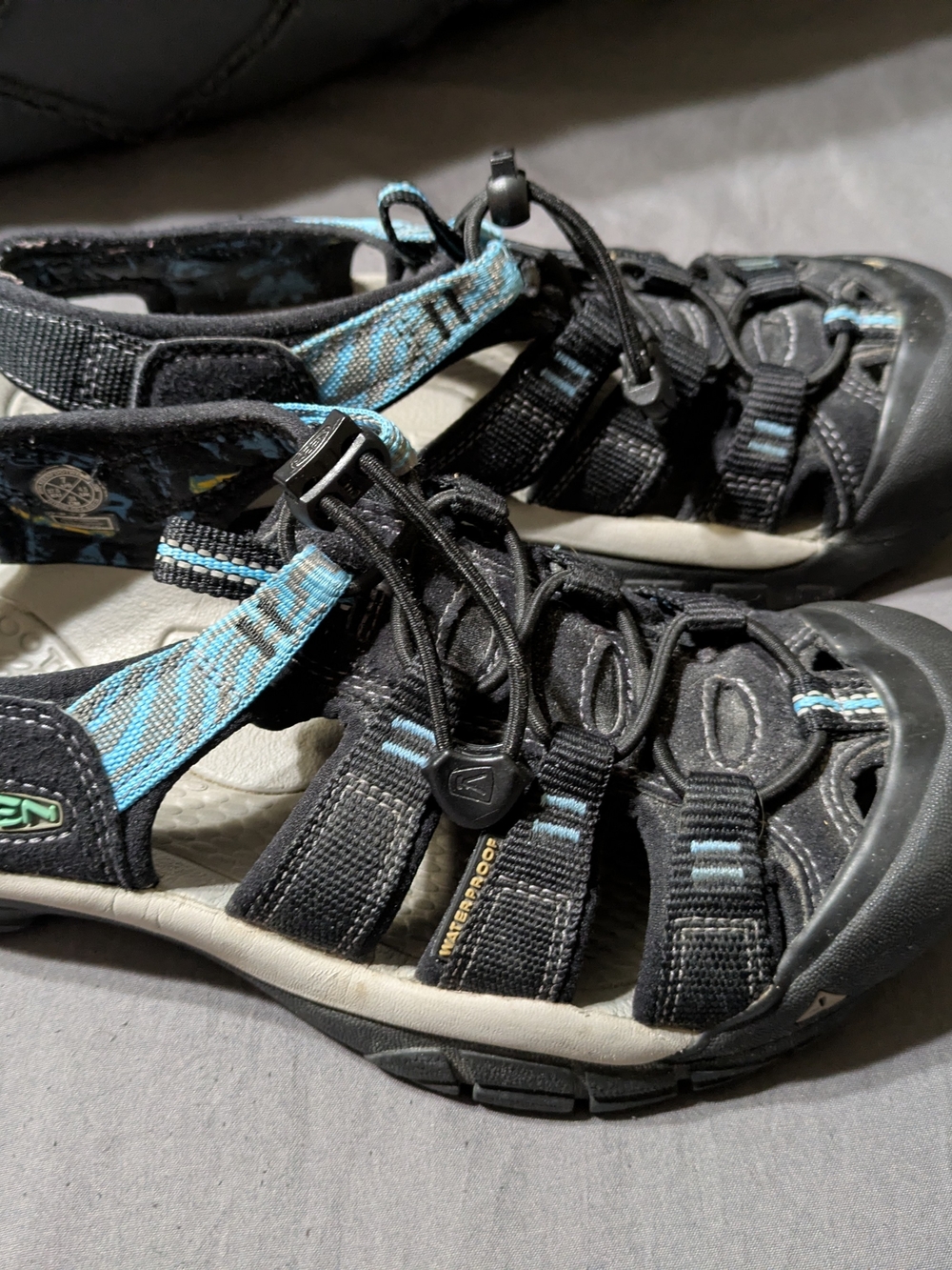 Keen Black and Blue Hiking Sandals